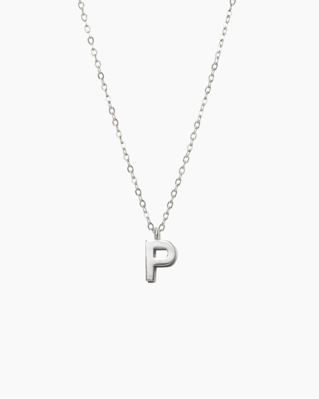 Plain Letter Necklace Silver