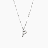 Plain Letter Necklace Silver