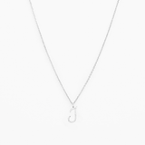 Italic Letters Necklace Silver