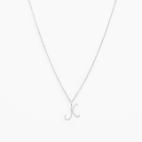 Italic Letters Necklace Silver