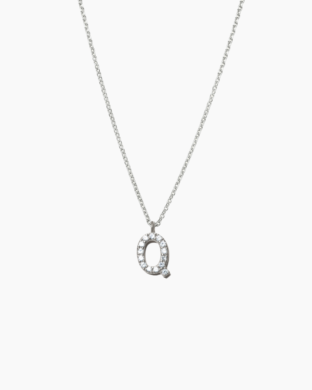 Stone Letter Necklace Silver