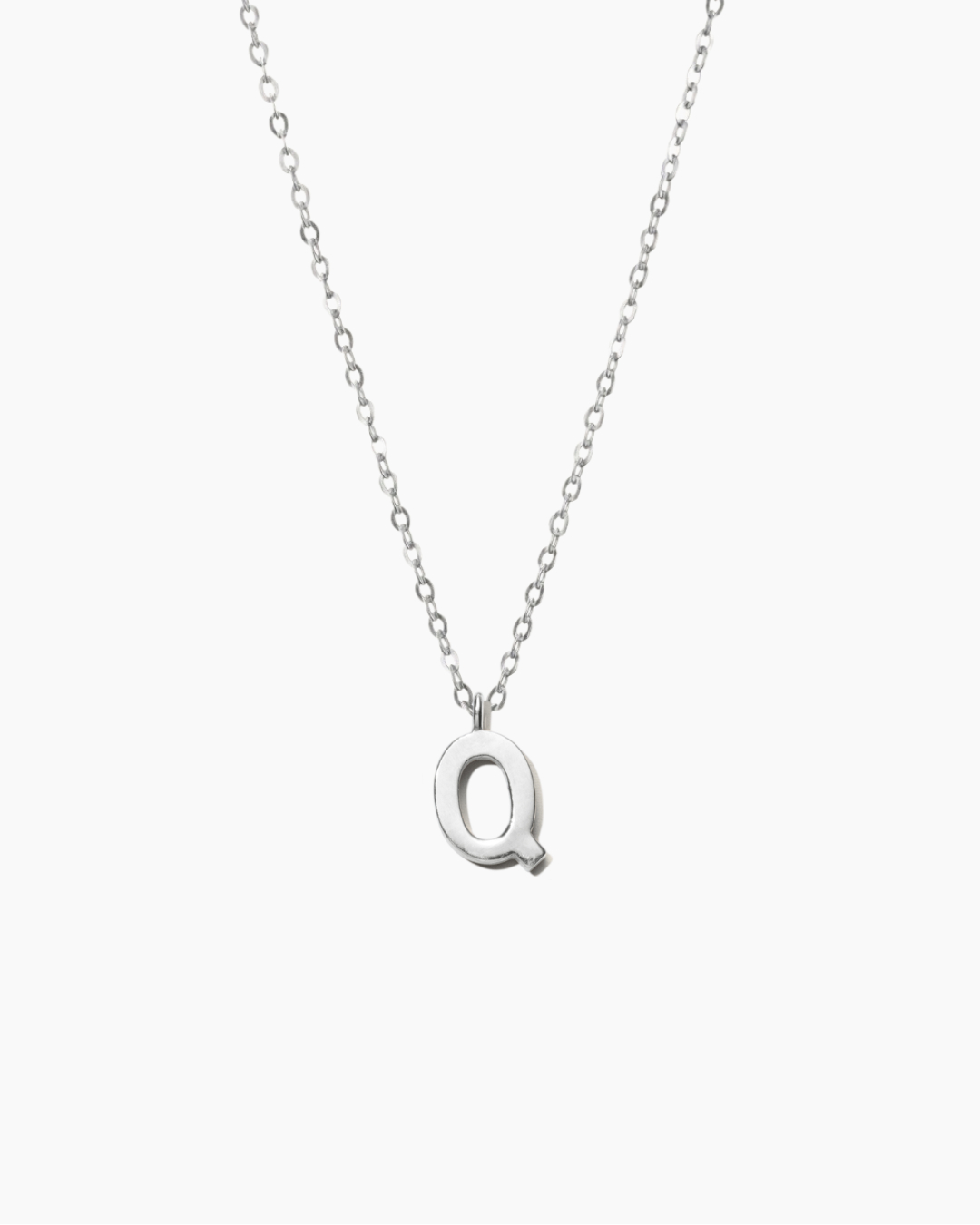 Plain Letter Necklace Silver