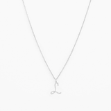 Italic Letters Necklace Silver