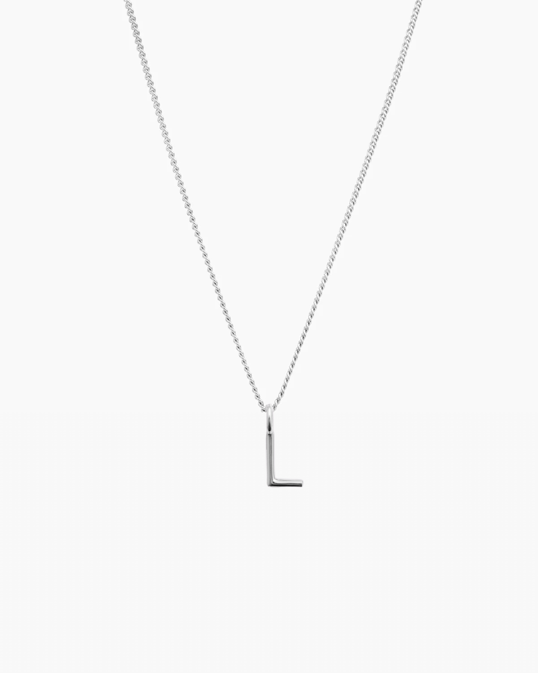 Letter Charm Necklace Silver