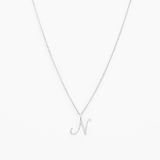 Italic Letters Necklace Silver