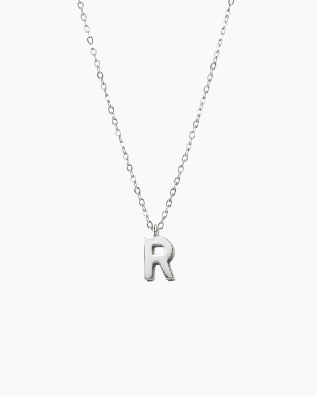 Plain Letter Necklace Silver