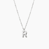 Plain Letter Necklace Silver