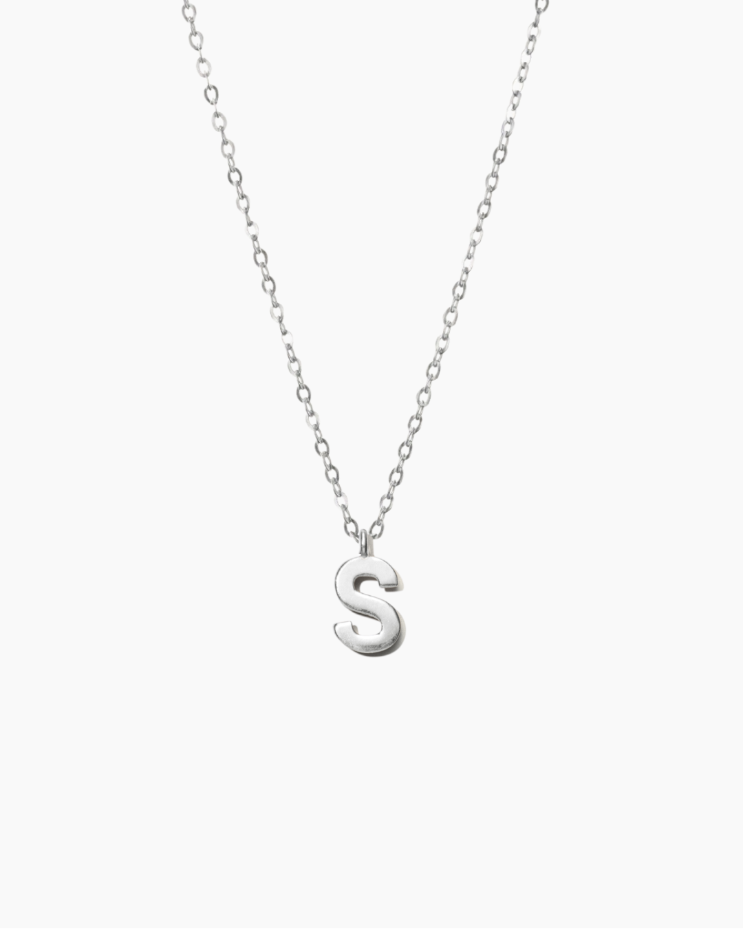 Plain Letter Necklace Silver
