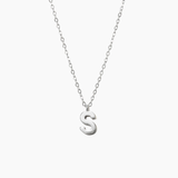 Plain Letter Necklace Silver