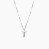 Plain Letter Necklace Silver