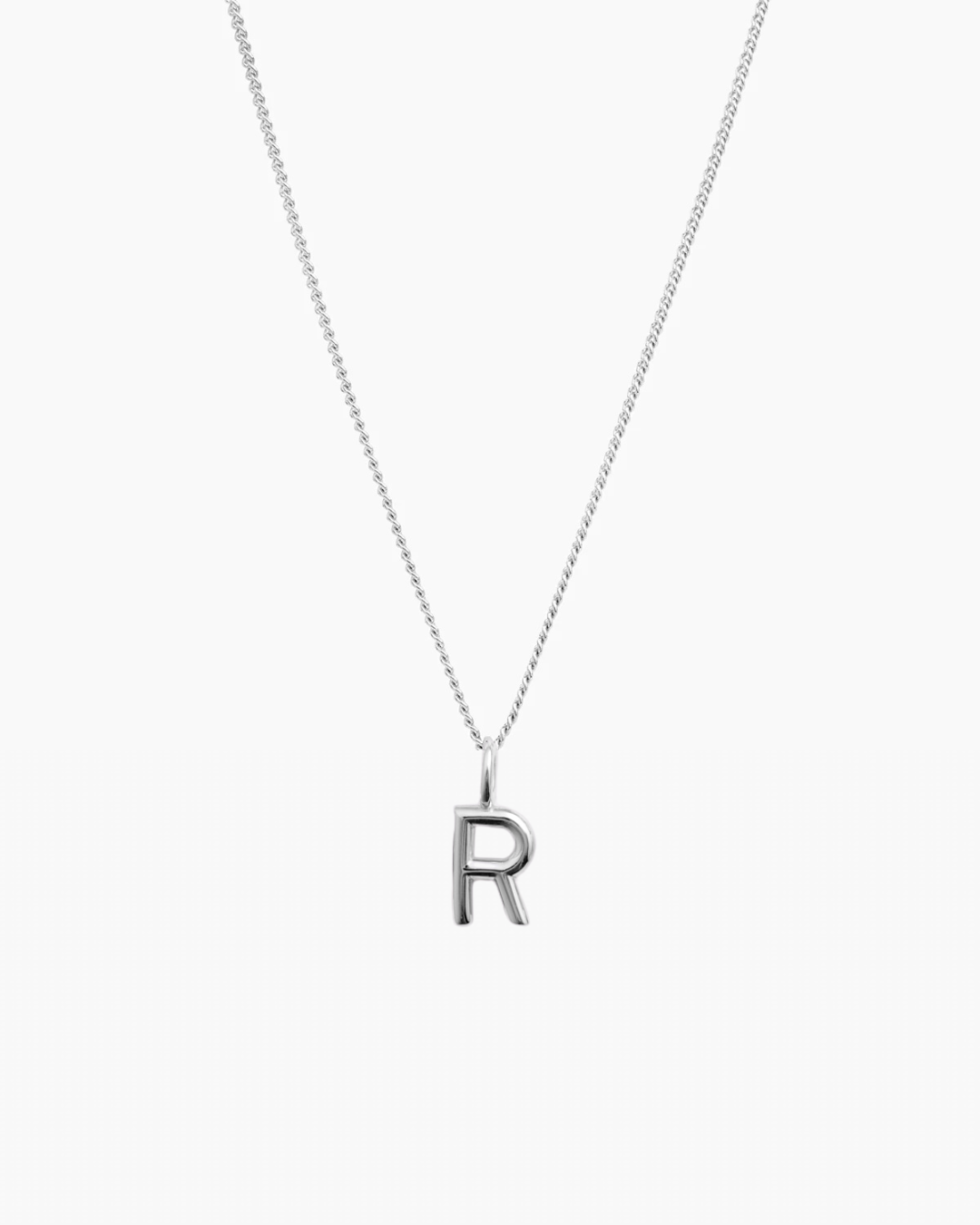Letter Charm Necklace Silver