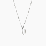 Plain Letter Necklace Silver