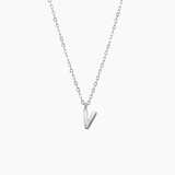 Plain Letter Necklace Silver