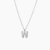 Stone Letter Necklace Silver