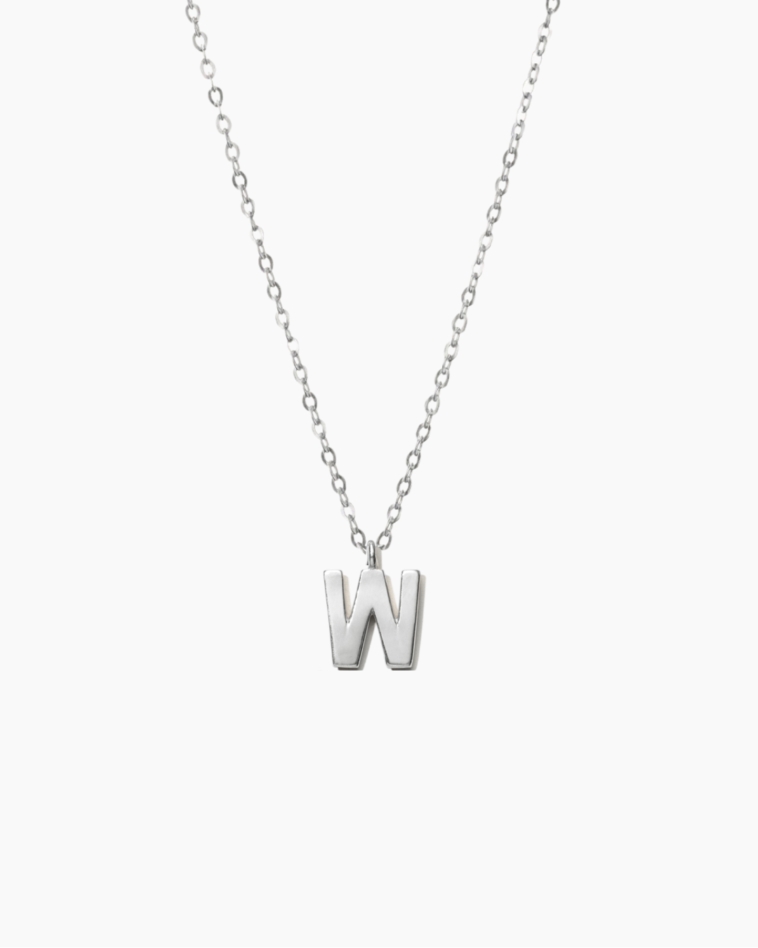 Plain Letter Necklace Silver