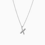 Stone Letter Necklace Silver