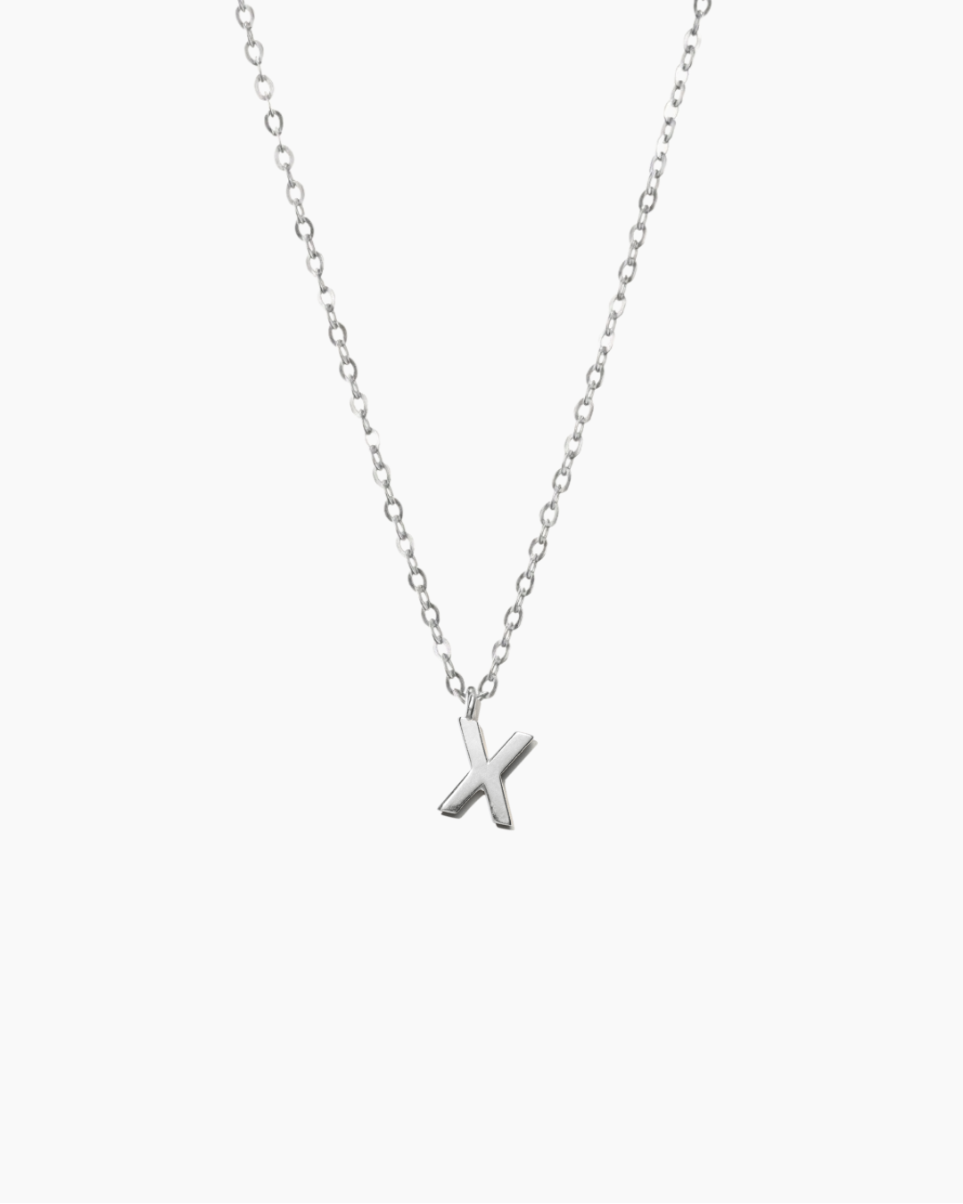 Plain Letter Necklace Silver