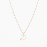 Italic Letters Necklace Gold