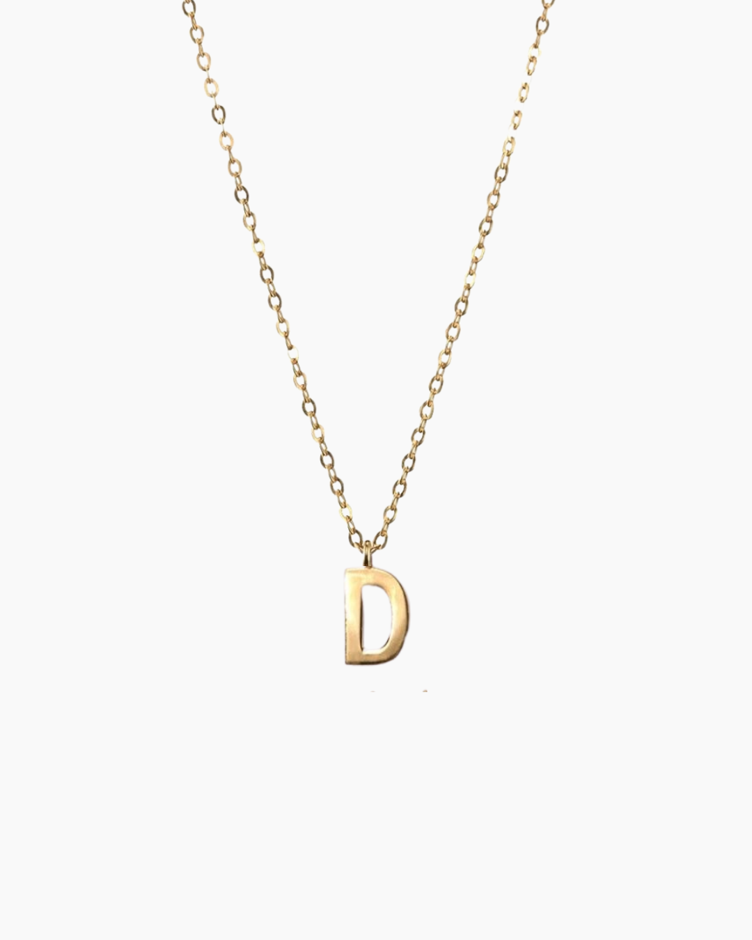 Plain Letter Necklace Gold