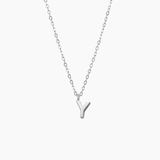 Plain Letter Necklace Silver