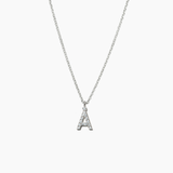 Stone Letter Necklace Silver