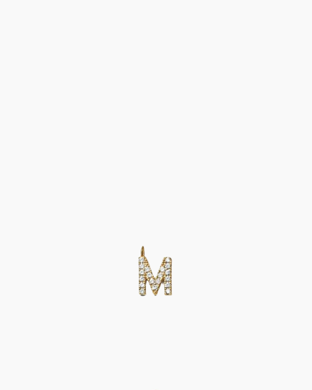 Stone Letter Charm Gold