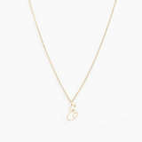 Italic Letters Necklace Gold