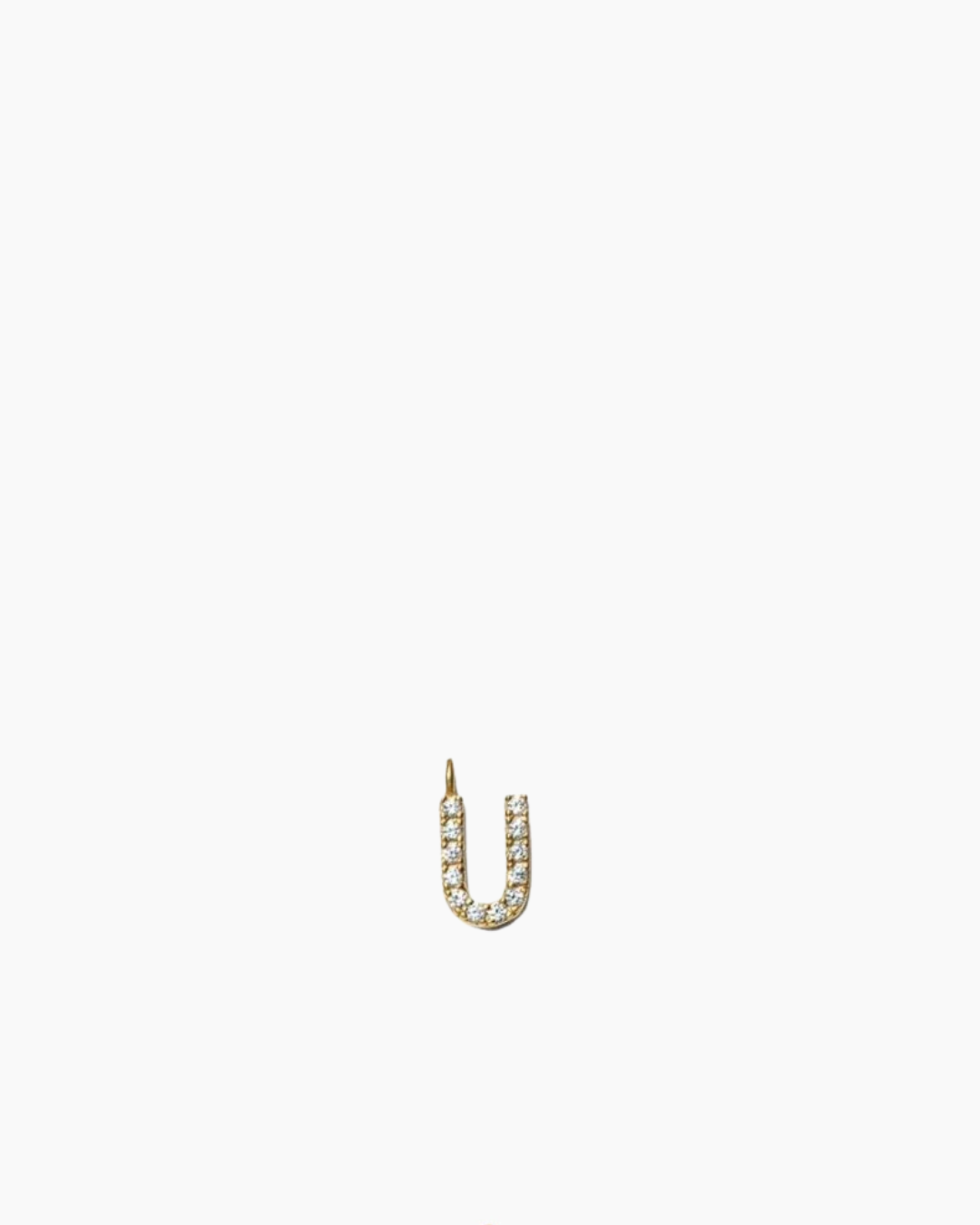 Stone Letter Charm Gold