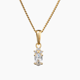 White Pendant Necklace Gold