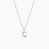 Plain Letter Necklace Silver