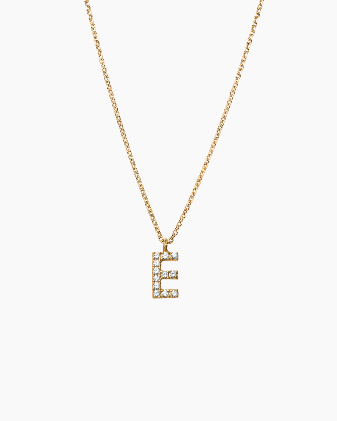 Stone Letter Necklace Gold