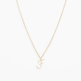 Italic Letters Necklace Gold
