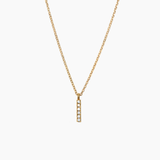 Stone Letter Charm Necklace Gold