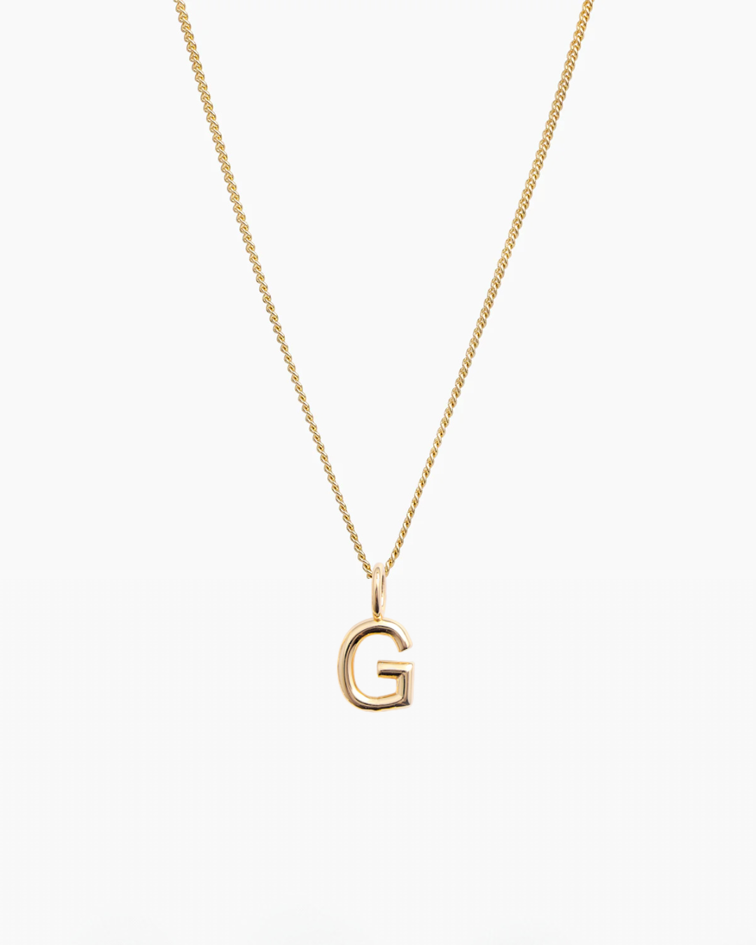 Letter Charm Necklace Gold