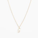 Italic Letters Necklace Gold