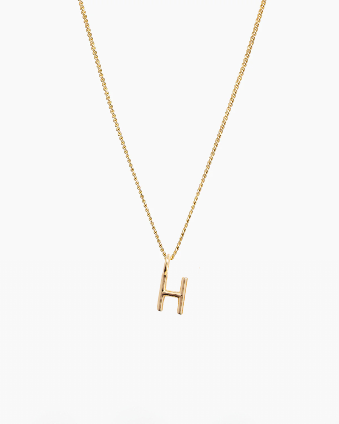 Letter Charm Necklace Gold