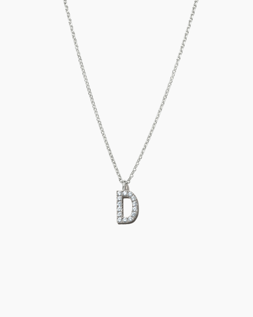 Stone Letter Necklace Silver