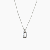 Stone Letter Necklace Silver
