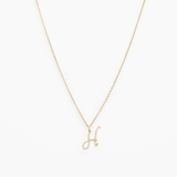 Italic Letters Necklace Gold