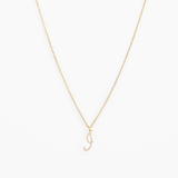 Italic Letters Necklace Gold