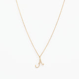 Italic Letters Necklace Gold