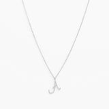 Italic Letters Necklace Silver