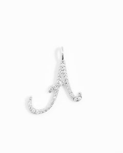Italic Letters Charm Silver