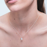 Clover Pavé Charm Silver