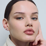 Emerald Studs Big Silver