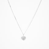 Heart Pavé Necklace Silver