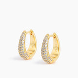 Pavé Ellipse Earrings Gold