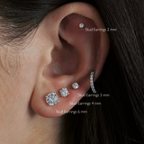 Stud Earrings Gold - 2 mm