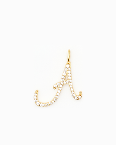 Italic Letters Charm Gold