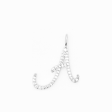 Italic Letters Charm Silver